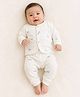 The little lookers Cotton Knit Full Sleeves Puppy Printed Coordinating Shirt & Pant Set - Beige