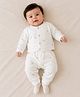 The little lookers Cotton Knit Full Sleeves Construction Vehicles Printed Coordinating Shirt & Pant Set - Beige