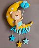 Kraft Affaires Personalized felt Teddy on moon with Balloons wall décor - multi color