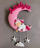Kraft Affaires Personalized felt Cute unicorn on the moon wall décor - Pink
