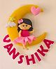 Kraft Affaires Personalized felt Girl on Moon Magical Gift wall décor - Pink