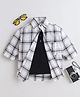 BAATCHEET Cotton Woven Full Sleeves Checked Shirt With Attached Tee - White