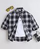 BAATCHEET Cotton Woven Full Sleeves Checked Shirt With Attached Tee - Black