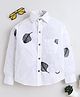 BAATCHEET Cottton Woven Full Sleeves Leaf Embroidered Shirt  - White