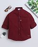 BAATCHEET Cotton Woven Full Sleeves Moustache Brooch Detailed Shirt - Maroon