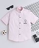 BAATCHEET Cotton Woven Half Sleeves Balloon Embroidered Shirt - Pink
