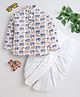 BAATCHEET Cotton Woven Full Sleeves Ethnic Designed Elephant Motifs Printed Dhoti Kurta Set - Yellow