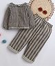 BAATCHEET Cotton Woven Three Fourth Sleeves Ethnic Motifs Printed Top & Pants Set - Beige