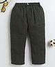 BAATCHEET Cottton Woven Full Length Checked Pant With Giraffe Button - Green