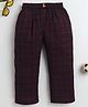 BAATCHEET Cottton Woven Giraffe Button Detailed & Checked Pants - Red