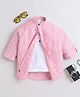 BAATCHEET Cotton Woven Full Sleeves Striped Shirt With Attached Tee - Pink