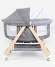 Babyhug Foldable Bassinet | Spacious & Comfortable Design| Breathable Mesh Sides for Ventellation | Sturdy & Stable Frame| Baby-Friendly Sleeping Space | Wheels with Lock - Grey