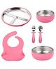 COZY VIBES Stainless Steel Food Children Storage Plates Bowl Children's Tableware Baby Feeding Silicone Dinner Plate 6pcs Set - PACK OF 1 - COLOR MAY VARY