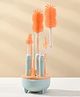 COZY VIBES 8pc Set Silicone Bottle Brush Set with Stand, 360° Rotating Silicone Bottle Cleaning Brush Cleaner Set, Long Handle Silicone Baby Bottle Straw Cleaner Brush - PACK OF 1 - COLOR MAY VARY