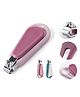 COZY VIBES Ultra Thin Foldable Baby Nail Clipper Stainless Steel Curved Blades Silicone Handle Anti Splash Manicure Cutter - PACK OF 1 - COLOR MAY VARY