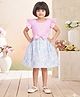 Aarika Cotton Woven Sleeveless Polka Dot & Floral Printed Dress - Pink