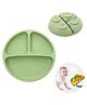 COZY VIBES Baby Suction Plates for Baby Feeding with 4 Strong Suction Cups, Silicone Toddler Plates with Deep Divided to Feed Themselves, Dish Washer  - PACK OF 1 - COLOR MAY VARY