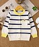 Mark & Mia Viscose Full Sleeves Striped Front Open Sweaters with Bunny Applique - Beige