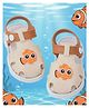 Yellow Bee Disney Featuring Nemo Applique Detailed Button Closure Sandals - Beige