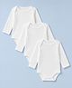Babyhug Interlock Knit Full Sleeves Solid Colour Onesies Pack of 3 - White