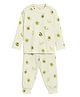 Cocoon Care Bamboo Knit Full Sleeves Avocado Printed Coordinating Tee & Pajama Night Suit - Cream