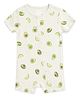 Cocoon Care Bamboo Knit Half Sleeves Avocado Printed Romper - Cream