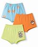 Doodle Poodle 100% Cotton Single Jersey Knit Trunks with Teddy Bear Print Pack of 3 - Blue, Orange, Light Green