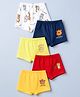 Doodle Poodle 100% Cotton Single Jersey Knit Trunks with Bear Print Pack of 5 - Red Black Yellow & White