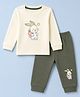 Tango Interlock Knit Full Sleeves T-Shirt & Pant Set With Rabbit Print- Cream