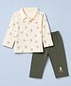 Tango Interlock Knit Full Sleeves T-Shirt & Pant Set With Panda Print - Cream