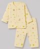 Tango Interlock Knit Full Sleeves Co-Ords T-Shirt & Pyjama Night Suit with Animal & Floral Print - Yellow
