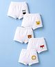 Doodle Poodle 100% Cotton Single Jersey Knit Trunks with  Animals Face Print Pack of 5 - White