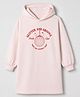 Primo Gino Cotton Knit Sweatshirt Dress with Full Sleeves and Disco Ball Print in Pink