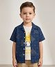 Rikidoos Cotton Woven Half Sleeves Abstract Printed Box Style Shirt With T-Shirt - Navy & Off White