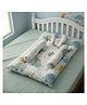 StarAndDaisy Newborn Baby Bedding Set Soft Breathable Baby Bed Cotton Cushioned Mattress Sheet with Two Side Bolster Pillows and One Head Pillow Comfortable for Boys and Girls Elephant Print