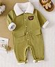 Mark & Mia Full Sleeves Winter Wear Romper With Tiger Patch - Green