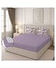 Morado Premium Glace Cotton Elastic Fitted Double Bedsheet with 2 Pillow Covers | 72x78x8 Inches | Soft & Breathable Fabric | Skin-Friendly, Durable & Comfortable for Everyday Use | Purple Flowers