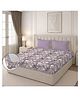 Morado Premium Glace Cotton Elastic Fitted Double Bedsheet with 2 Pillow Covers | 72x78x8 Inches | Soft & Breathable Fabric | Skin-Friendly, Durable & Comfortable for Everyday Use | PurpleMultiFlowers