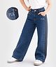 PURPLE UNITED KIDS Denim Woven Brand Name Printed Washed Jeans - Blue