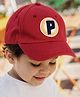 PURPLE UNITED KIDS Twill Woven P Letter Embroidered Cap - Red - Circumference 48 Cms