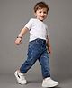 Babyoye Cotton Lycra Denim Washed Jeans - Blue
