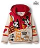 Pine Kids Disney 100% Cotton Knit Full Sleeves Hooded Sweatshirt With Mickey Mouse & Friends Graphic - Red