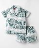 Radutu Cotton Woven Half Sleeve Co-Ords Woven Tie & Dye Shirt & Shorts Set- White