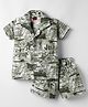 Radutu Cotton Woven Half Sleeve Co-Ords Woven Tie Dye & Text Printed Shirt & Shorts Set- Light Green