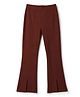 Pine Kids Cotton Lycra Knit Full Length Solid Flared Leggings - Brown