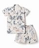 Radutu Cotton Woven Half Sleeves Floral Printed Co-Ords Shirt & Shorts Set - White