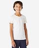 DECATHLON Domyos Cotton Knit Half Slevees Solid Tee - White