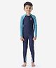 DECATHLON Full Sleeves Solid Legged Swimsuit  - Blue