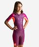 DECATHLON Half Sleeves Colour Blocked Swimsuit - Purple