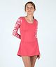 DECATHLON Nabaiji Full Sleeves Floral Printed Frock Style Swimsuit  - Coral